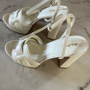 ALDO Cream Block Heel Sandals